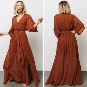 New Baltic Born Kia Kimono Maxi Dress Women's XXXL Rust